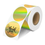 2'' Holographic Gold Thermal Labels - 500pcs Round Thermal Printer Labels 2 inch Round