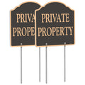 2 Pack Large Private Property Signs with Stake 12x12 inches