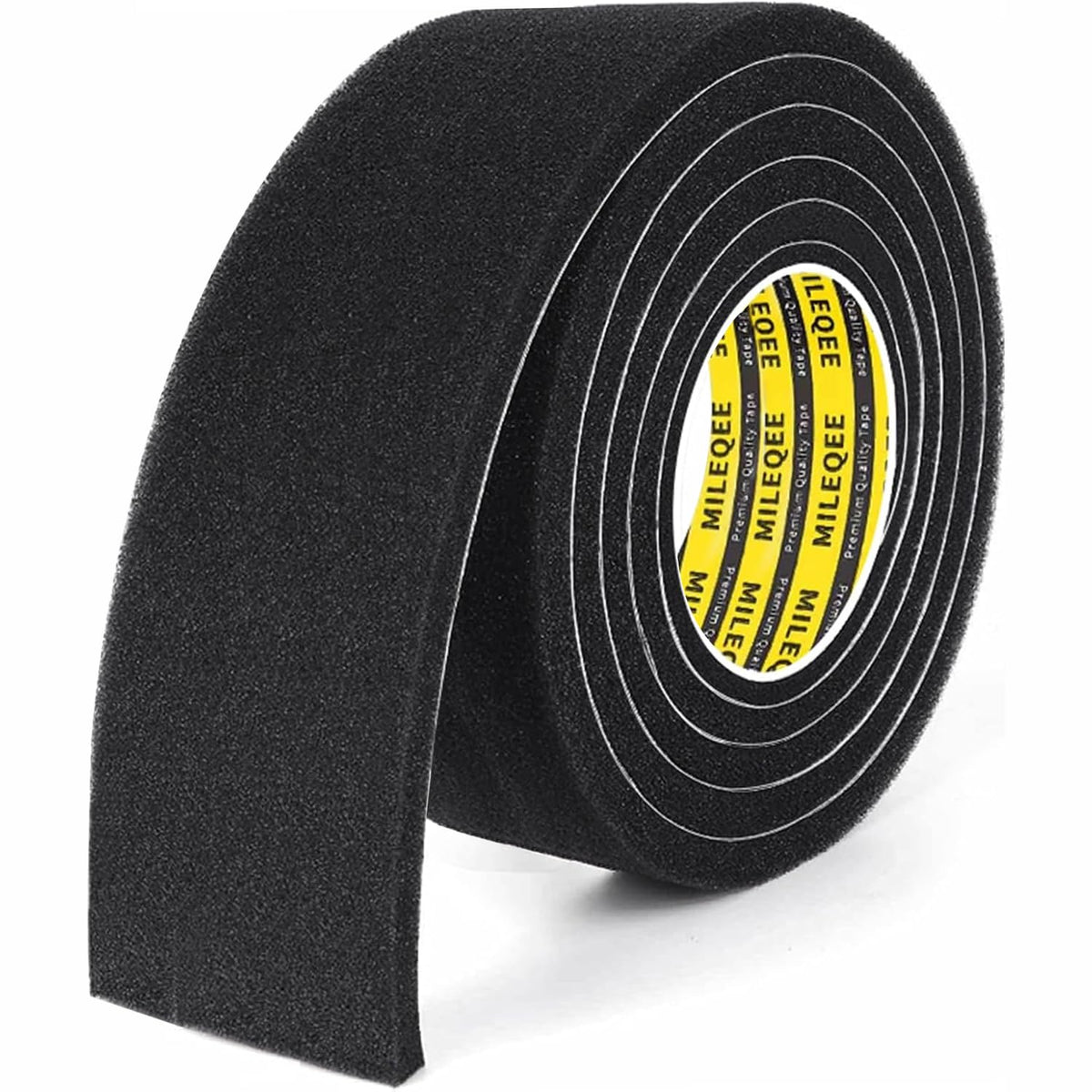 Single-Sided Adhesive Foam Tape Low-Density, Super Soft Easy Adjust Sealing Strip for Window Door Air Gap, Sponge Draft Blocker and Sound Reducer, 1.96in x 6.6FT Black 1PACK 1.96in x 6.6FT