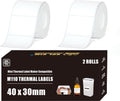 M110 Thermal Labels, 1.57''x1.18'' Compatible for Phomemo Printer M110 M220 M200 M120 M221 Labels Print Master Refill for NADA Print N20 Label Refill Clabel 221B 40x30mm 2 Rolls White 40x30mm White 2 Rolls