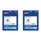 Avery Matte White Square & Round Labels, 1" x 1" & 1" Diameter, 1,200 Printable Labels