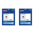 Avery Matte White Square Labels Bundle with Sure Feed - 1" x 1" 1,200 Labels & 3/4" x 3/4" 2,000 Labels