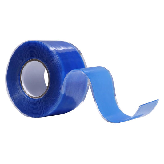 Self-Fusing Silicone Grip Tape for Gym Equipment, Pull Up Bars, Barbells, Dumbbells, Sports Gear, Handles & Steering Wheel (Blue, 10 FT) Blue