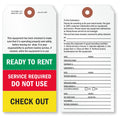 SmartSign "Ready to Rent" Two-Sided Tags with Tear-Off Stubs - Pack of 100 | 6.25" x 3.125" Polylith Plastic, 10 mil