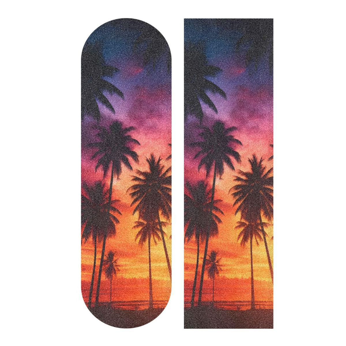 ALAZA Longboard Grip Tape Skateboard Grip Tape Sheets Design Silhouette Palm Trees Tropical 33"X 9" Bubble Free Anti Slip Scooter Deck Sand Paper for Rollerboard 33.1x9.1in Orange