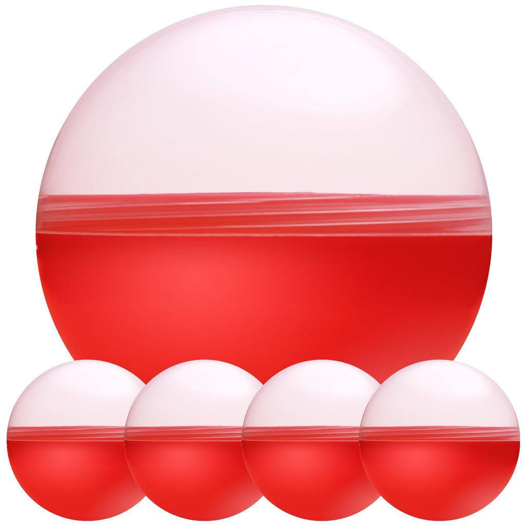Big Claw Machine Capsules Translucent Red Plastic Sphere Large Party Favor Containers Round 5 pcs 6.3 inch Jumbo Plastic Christmas Ornaments Extra Large Gift Box Craft Party Supplies Vending Capsules