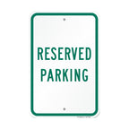 SmartSign 18 x 12 inch Reserved Parking Sign, 2mm Thick Aluminum Composite, Pre-Drilled Holes, Made in USA Green and White ACM - 12" x 18"