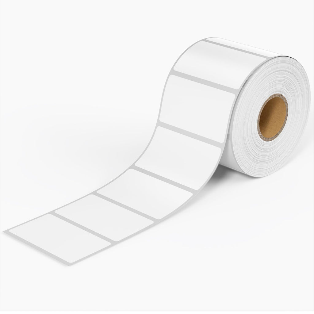 2x1inch Direct Thermal Label Paper for Barcodes, Shipping, 1000 Labels Per Roll White, Compatible with Rollo Label Printer & Zebra Desktop Printers 2" x 1"