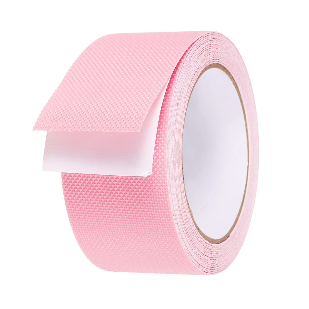 uxcell Non Grid Tape 2 in x 16.5 ft Waterproof Checkered Non Slip Skid Tape PEVA Self-Adhesive Backing for Stairs Treads, Hardwood Floor, Indoor and Outdoor Steps, Pink 2 inch x 16.5 Ft