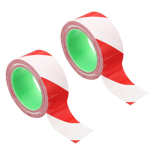PATIKIL Safety Caution Tape 2 Inch x 108 Feet, 2 Pack Safety Warning Stripe Tape Floor Tape for Marking Floor Walls Stair, Red White