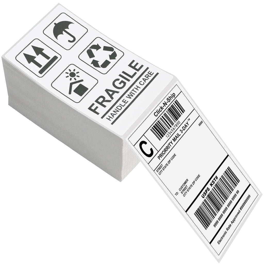 LLIKED 3" x 5" Direct Thermal Labels, 500 Fanfold Thermal Shipping Labels