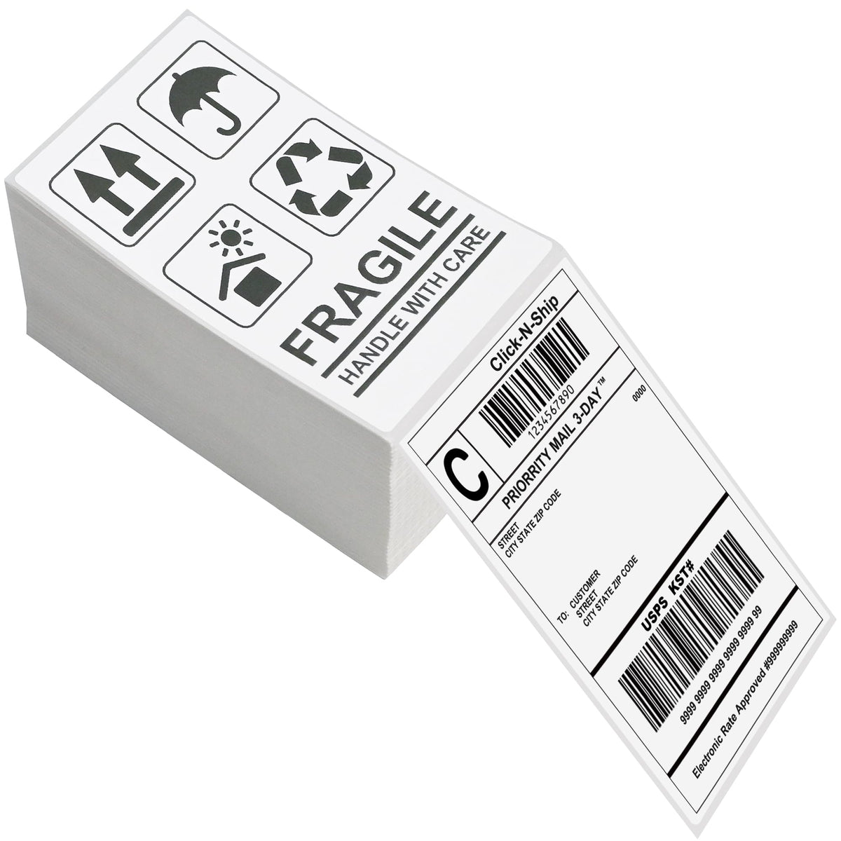 LLIKED 3" x 5" Direct Thermal Labels, 500 Fanfold Thermal Shipping Labels