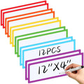 12 Pcs Magnetic Dry Erase Labels, White Background+Border, Style 2