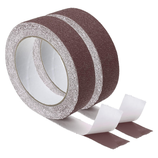 PATIKIL 1 Inch x 16 Ft Anti Slip Traction Tape, 2 Pack Non-Slip Grip Tape Non Skid Tread Safety Tape for Stairs Steps Scooter Deck, Brown