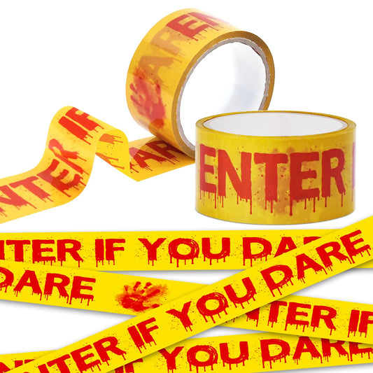 Askill Halloween Decorations Caution Tape - Enter If You Dare 1.9 Inch X 82 Feet for Creepy Scary Indoor/Outdoor Crime Scene Home Parties Haunted House Enter If You Dare Tape