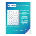 Premium Label Supply Glossy Clear Sticker Round Labels – 1.5" Circle – Laser/Inkjet Compatible – (30 per Sheet), 10 Sheets – 300 Total Adhesive Labels 300 Labels