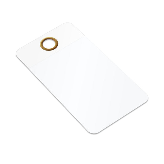 SmartSign (Pack of 25) 3.25 x 1.75 inch Blank White Writeable Self-Laminating Tags, 10 mil Thick Vinyl with Clear Polyester Flap