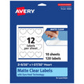 Avery Matte Clear Heart Labels, Sure Feed Technology, 2-9/32" x 1-27/32", 120 Matte Clear Labels, Print-to-The-Edge, Laser/Inkjet Printable 120 labels