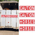 4 Pcs Caution Horses Trailer Decals, Reflective Warning Stickers