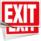 iSYFIX Exit Signs Stickers, 10x7 Inch, 12 Pack, Sticker Red 12 Pk 10x7