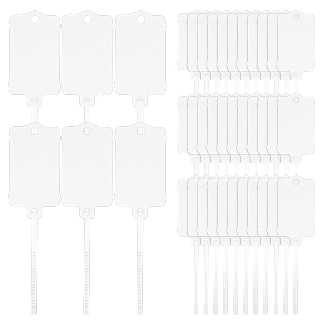 LeonBach 100 Pcs 1.46“ x 2.48” Plastic Shipping Tags, White