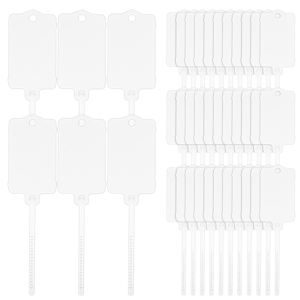 LeonBach 100 Pcs 1.46“ x 2.48” Plastic Shipping Tags, White