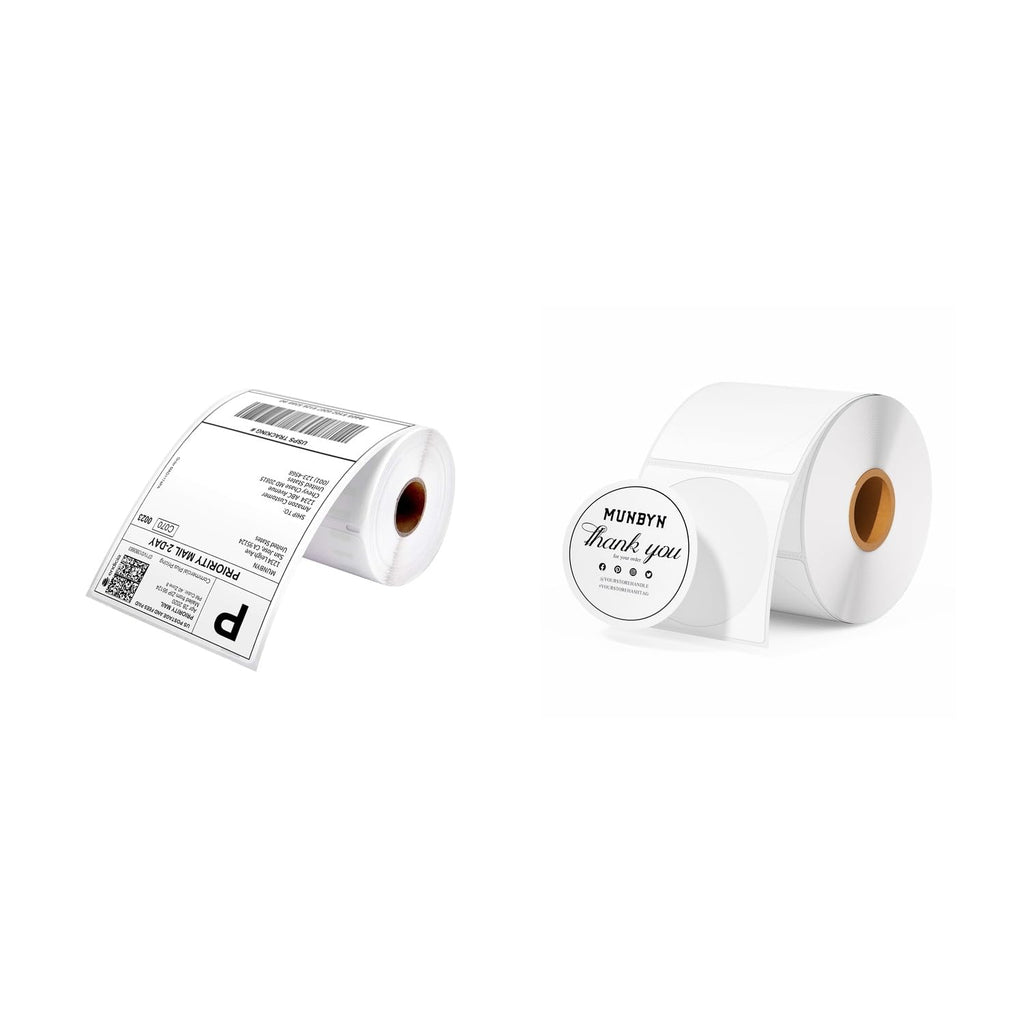 4x6 Direct Thermal Shipping Labels 220 Labels/Roll+2" Circle Thermal Labels 750 Labels/Roll