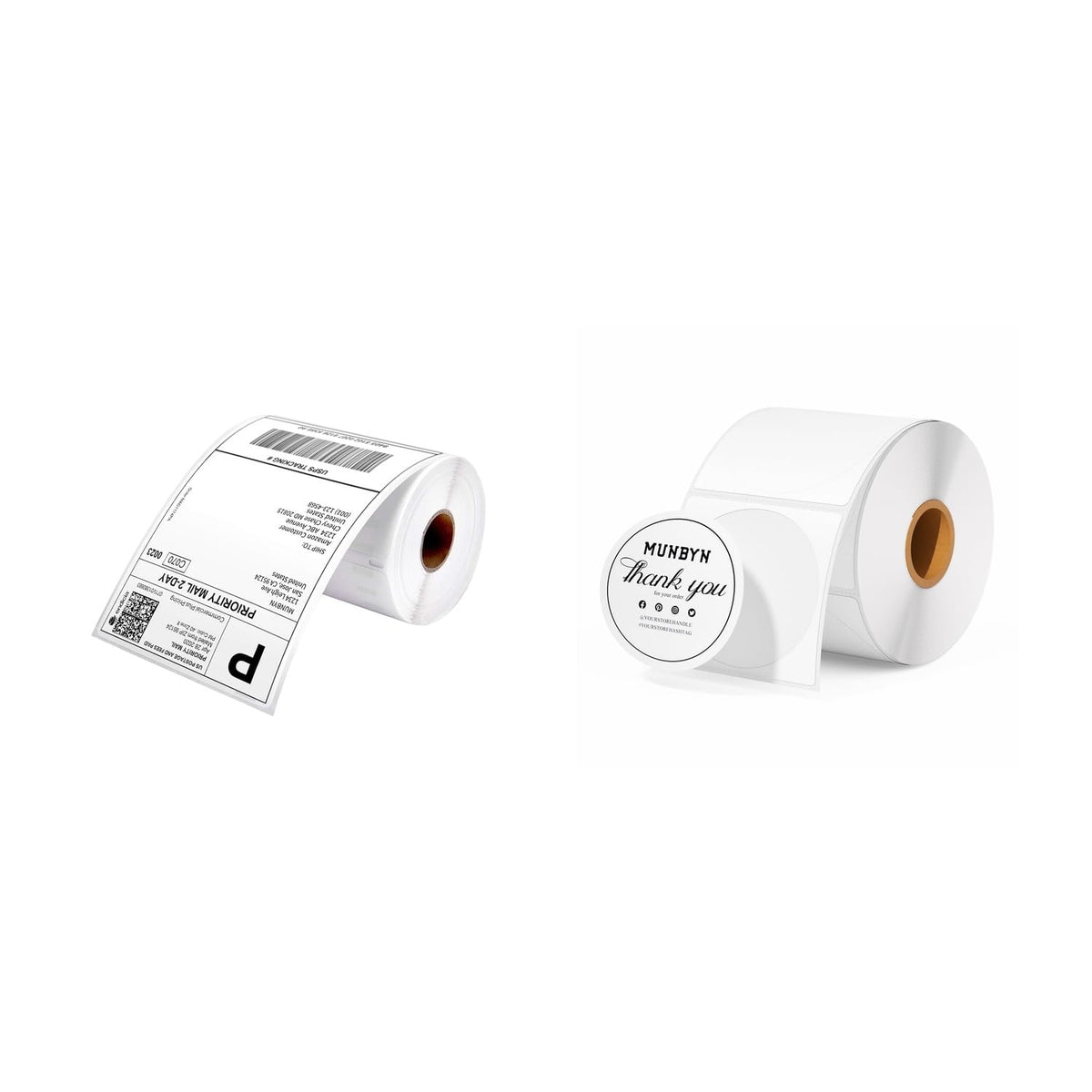 4x6 Direct Thermal Shipping Labels 220 Labels/Roll+2" Circle Thermal Labels 750 Labels/Roll