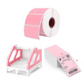 2.25"x1.25" Pink Thermal Labels+Pink Label Holder+Shipping Labels