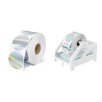 2" Circle Holographic Thermal Label Stickers+White Label Holder