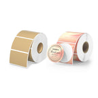 2.25"x1.25" Brown Thermal Sticker Labels+2 Inch Round Thermal Labels