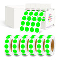 10000Pcs Fluorescent Green Dot Stickers, 1/2" Round Circle Label Permanent 10 Rolls-10000PCS