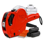 Easy Tag Lite Price Gun, 8 Digits 5500EOS Pricing Gun with 5,000 White Label Stickers, 3 Ink Rollers, 1 Scraper, Price Guns for Retail, Yard Sale (Red)