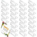 CroBlissful 30 Pcs Acrylic Place Card Holders, Small Table Sign Stand
