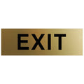 All Quality Basic Exit Wall or Door Sign - Simple & Clear To Ensure Safety | Easy to Install - Brushed Gold - Large (2 Pack) 3" x 9" - Large 2 Pack