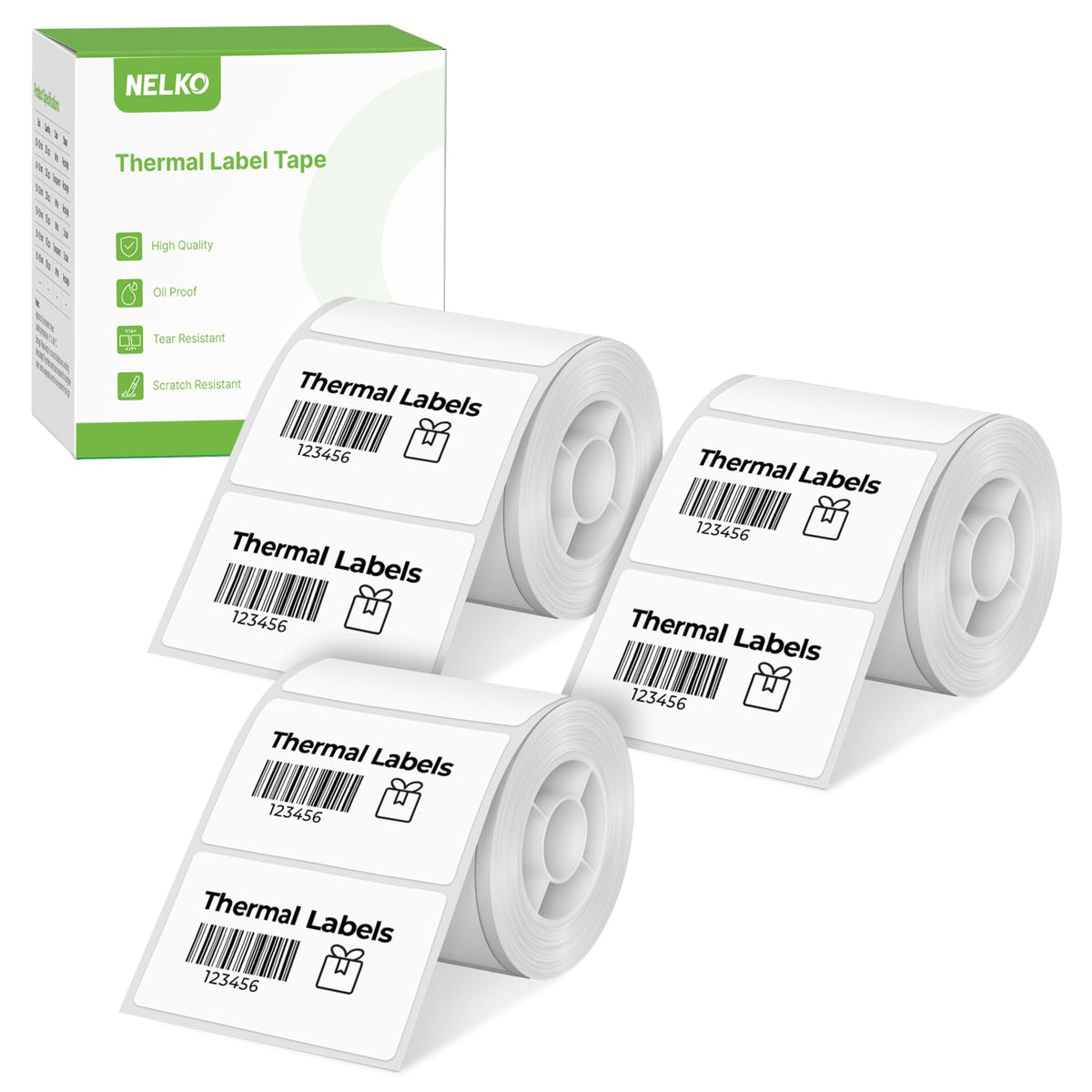 Thermal Labels for Nelko PM220 Label Maker, 2'' x 1.18'' (50x30mm) Thermal Sticker Label, Waterproof, Multi-Purpose Label Tape, 3 Roll of 230 Self-Adhesive Thermal Paper (White) 690