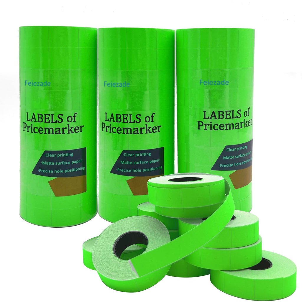 20,000Pcs 2Line Refill Price Marking Label Stickers for MX6600,MX6602,YH689 Green 2-LINE