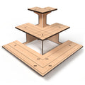 Corner Wooden Tiered Display Stand, Display Shelf for Vendors, Craft Shows Natural Corner