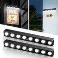 2 Pack Solar Sign Light Dusk to Dawn, 8 LED Outdoor Signboard Lights White 2