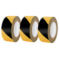 3 Roll 2" x 164FT Black & Yellow Caution Tape, Strong Adhesive Floor Tape 3