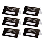 PATIKIL 40 Pack Reserved Table Signs, Double Sided Seating Name Cards Tables Tent Blank Card for Wedding Restaurant Party Event Foodservice, Black