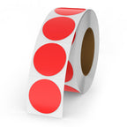 Red Round Thermal Labels 1 Inch Waterproof Vinyl Stickers 500 PCS Red