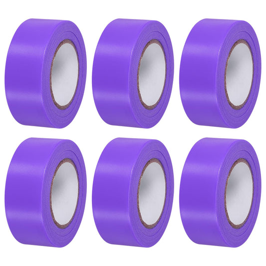 PATIKIL Flagging Tape 1" x98', 6 Pack PVC Non-Adhesive Neon Marking Tape for Tree Survey Boundaries Outdoor Trail, Purple