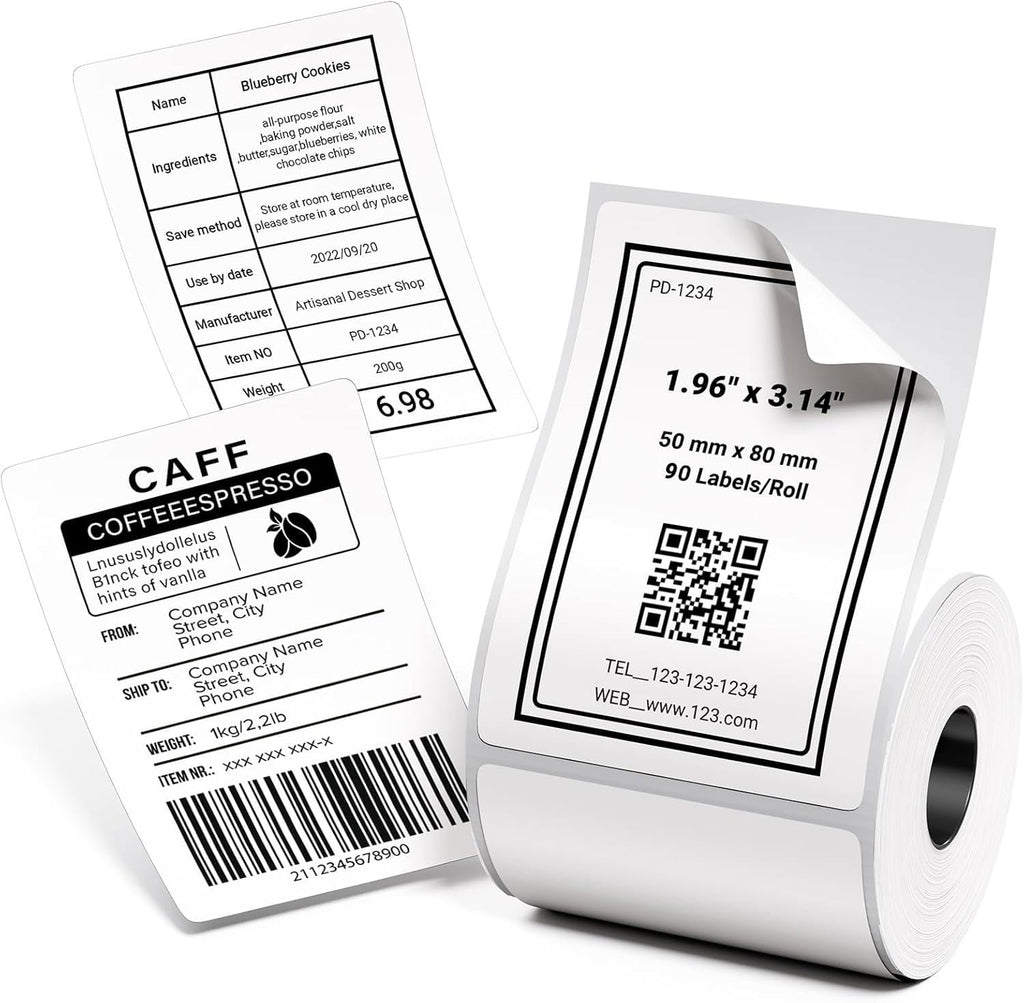 M110 Labels Compatible for M110/ M100/ M220/ N20/ M221/M421/241BT/243BT/, 1.96'' x 3.14'' (50x80mm), 100 Labels/Roll, for Address/Mailing/Barcode/Business/Office White 1.96" x 3.14"