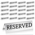 30Pcs Metal Reserved Table Signs, Double Sided Reserved Seating Signs with Protect Film, Table Tent Stand Tents Reserved Sign for Wedding Restaurant Parties Ceremony 5.9 x 1.6 Inch Silver
