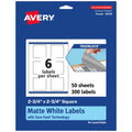 Avery® TrueBlock® Matte White Square Labels, Sure Feed® Technology, 2.75" x 2.75", 300 Matte White Labels, Print-to-The-Edge, Laser/Inkjet Printable, Great for Packaging and Product Merchandising 300 labels
