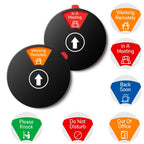2 Pack Office Door Sign Privacy - Do Not Disturb/Out of Office/In A Meeting/Back Soon/Working Remotely/Please Knock - 6 Options for Conference Studio 6 Inches (Black,Text with icons) Black/6 icon