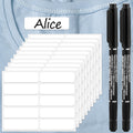 100Pcs Clothing Labels No Iron Waterproof Self-Stick Fabric Labels for Clothes Laundry Labels with 2Pcs Black Marker Pen for Adults,Camp,Home,Daycare and Nursing Home 1.75 x 0.59Inch 1.75 x 0.59 Inch