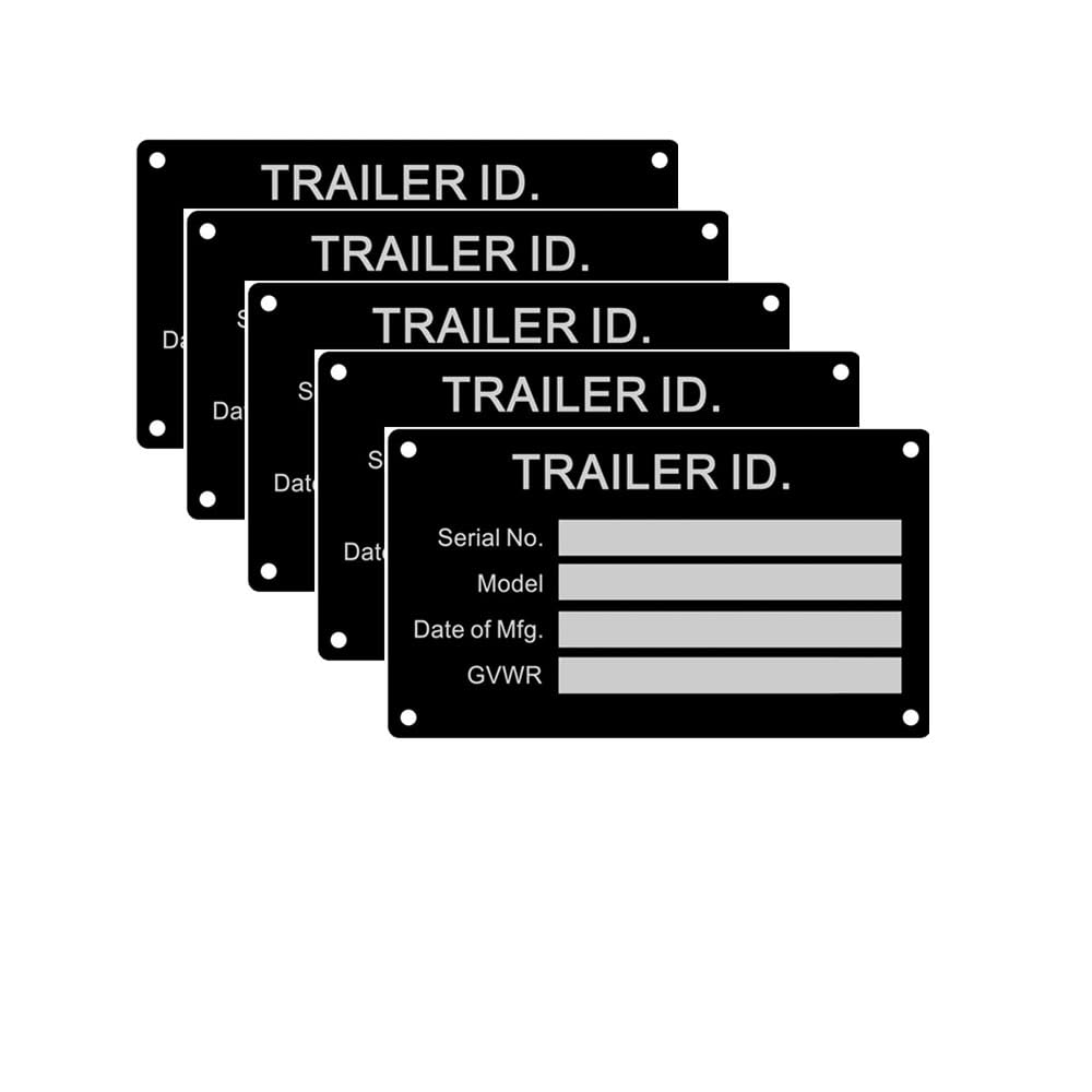 Blank Aluminum ID Plates, Metal Identification Plate, Serial Number Tag, Equipment Data Plate, Chassis and ID Label, Compliance Asset Tag, Industrial Nameplate, DIY Replacement ID Plate 5PCS