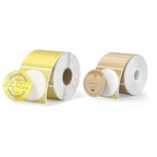 Gold Transparent Thermal Stickers+2 Inch Brown Circle Thermal Sticker Labels